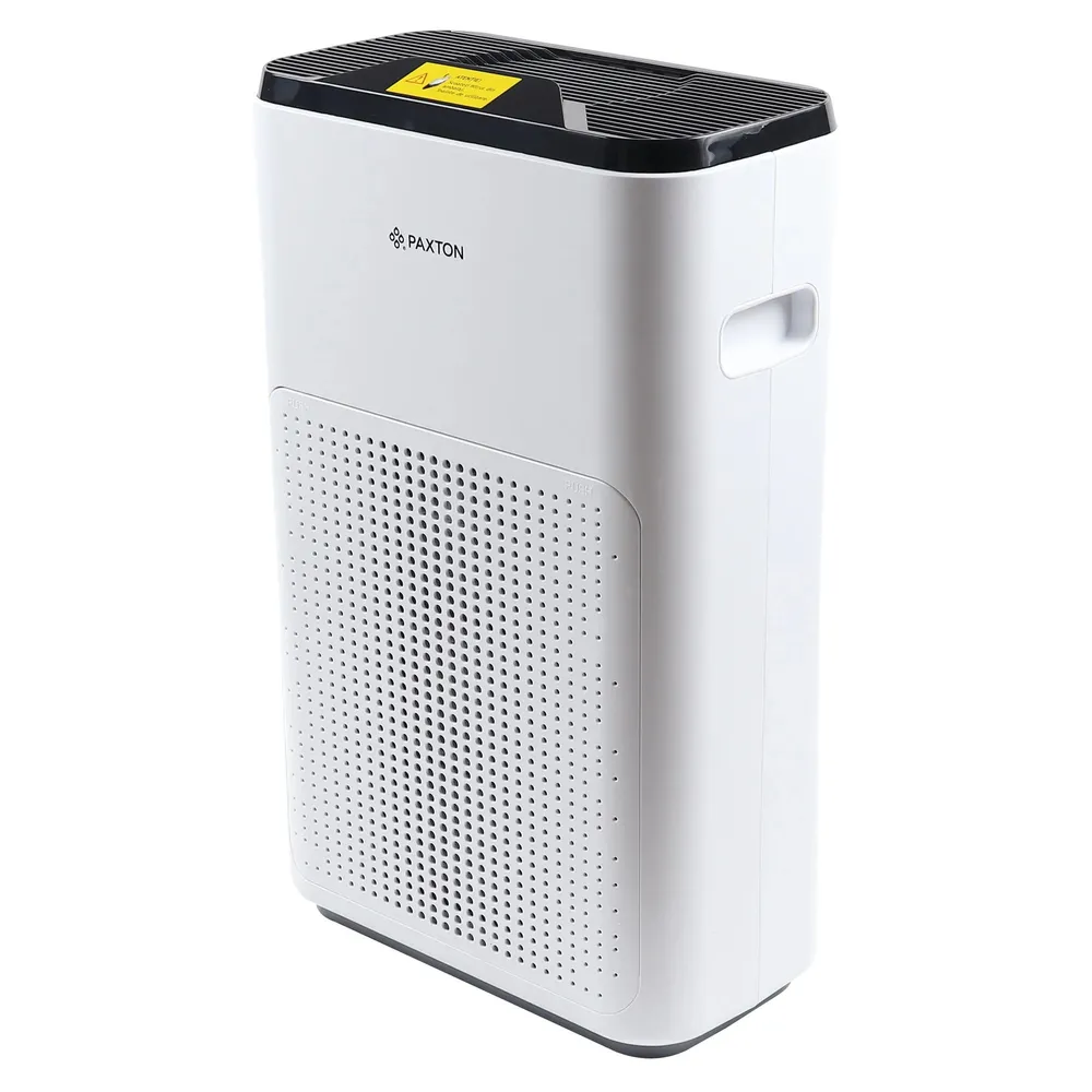 Purificator aer Paxton PA - 200W, 200 mc/h, 40 W, suprafata de acoperire 25 mp, Wi-Fi, 3 trepte, afisaj digital, timer, filtru HEPA, Carbon, alb + negru