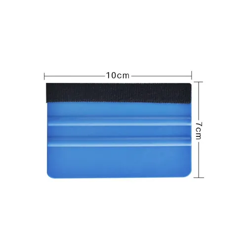 Racleta plastic albastra cu insertie material textil pentru montaj folie auto si geamuri — imaginea 2