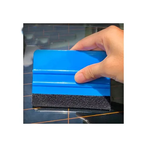 Racleta plastic albastra cu insertie material textil pentru montaj folie auto si geamuri — imaginea 5
