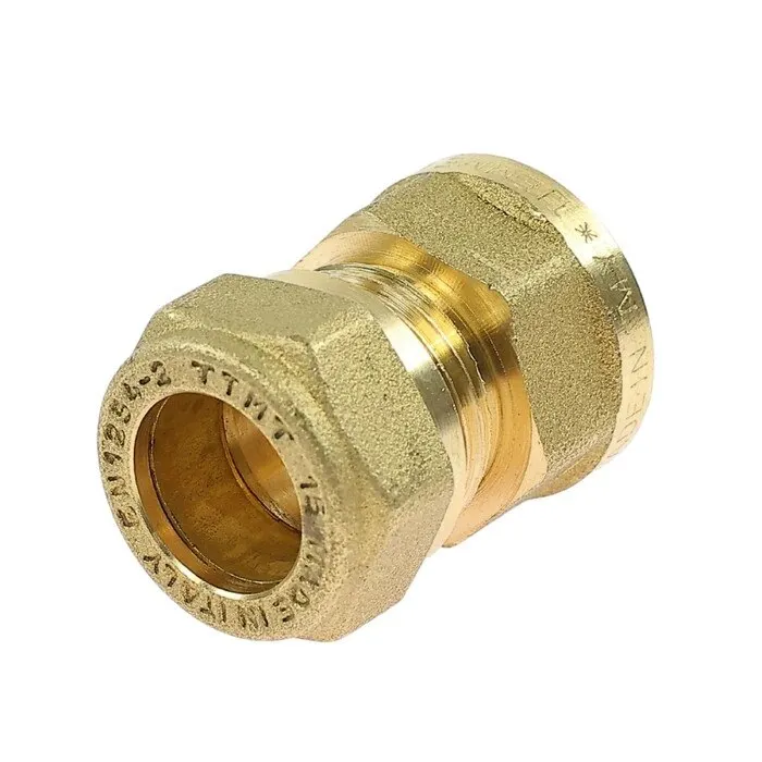 Racord compresie cu inel, alama, FI, 15 mm x 1/2"