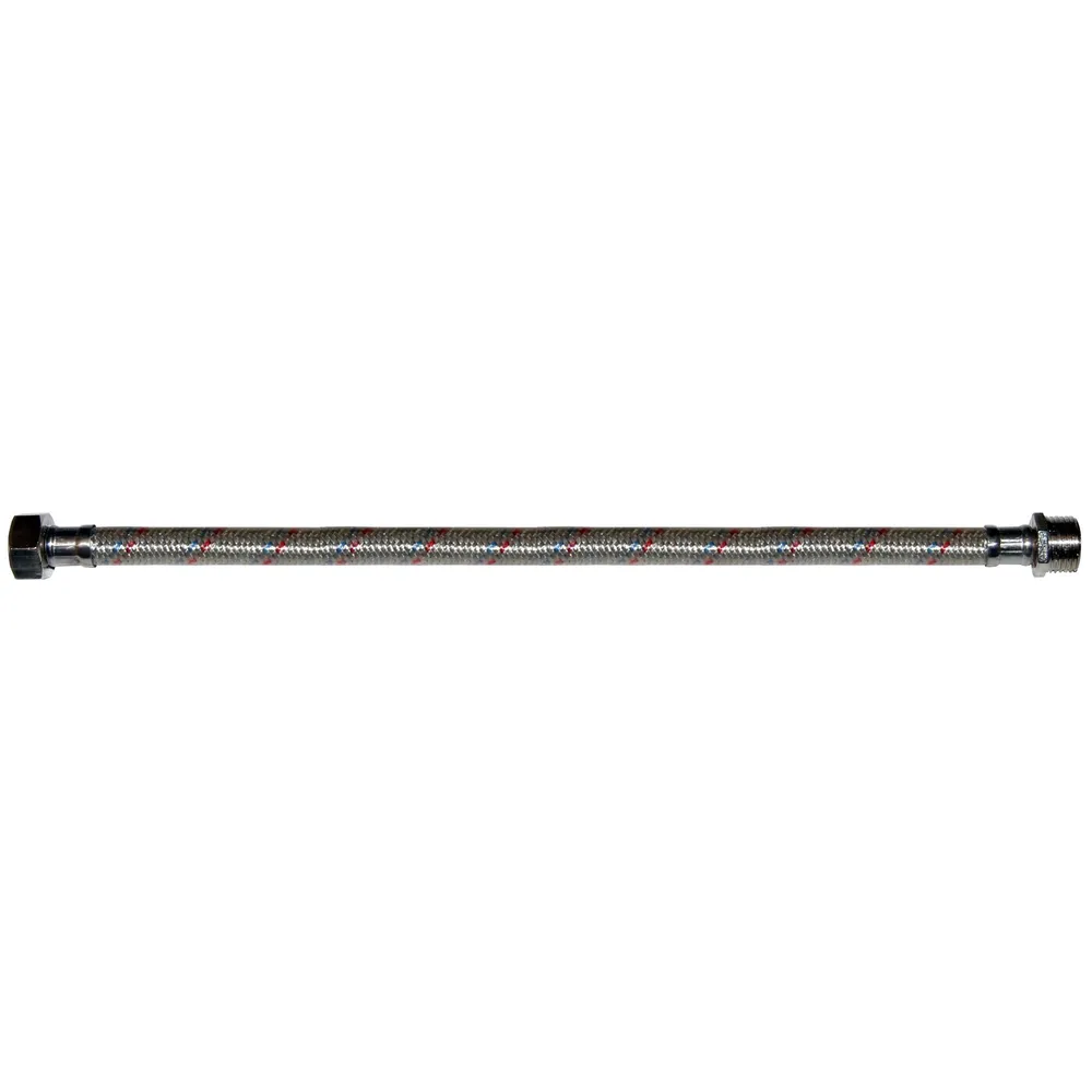 Racord flexibil apa, EPDM + tresa metalica, cu protectie PVC, 1/2" - niplu, L 400 mm
