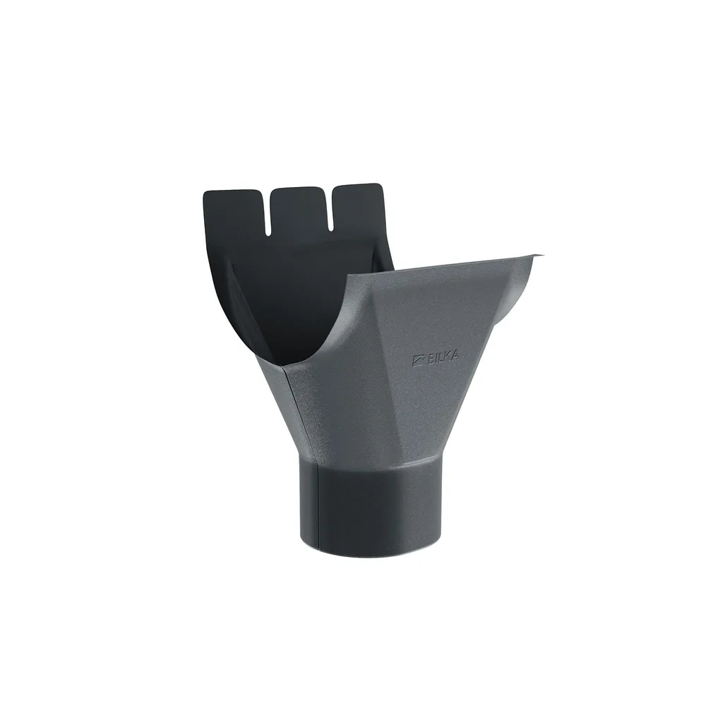 Racord jgheab-burlan Bilka, gri grafit mat, 90 mm x 125 mm, metal