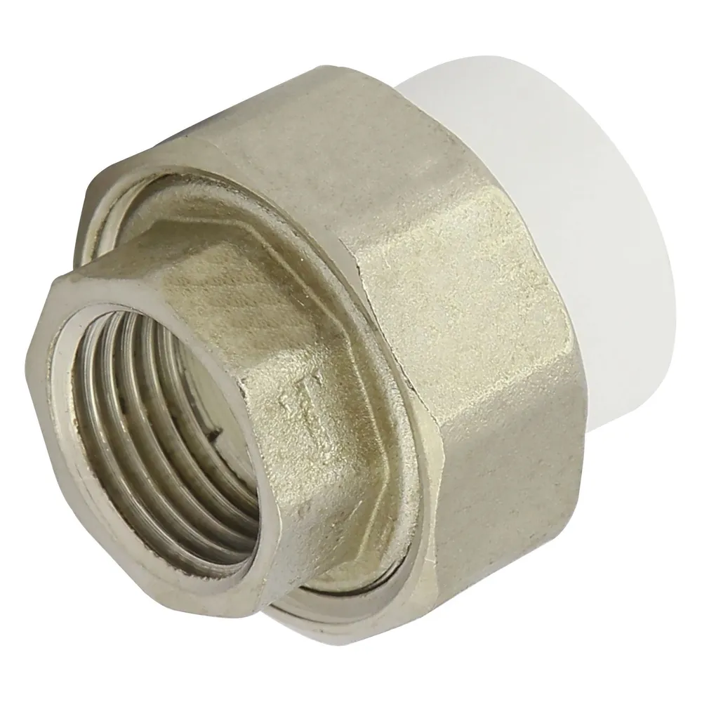Racord olandez PPR, D 20 mm x 1/2", filet interior, alb