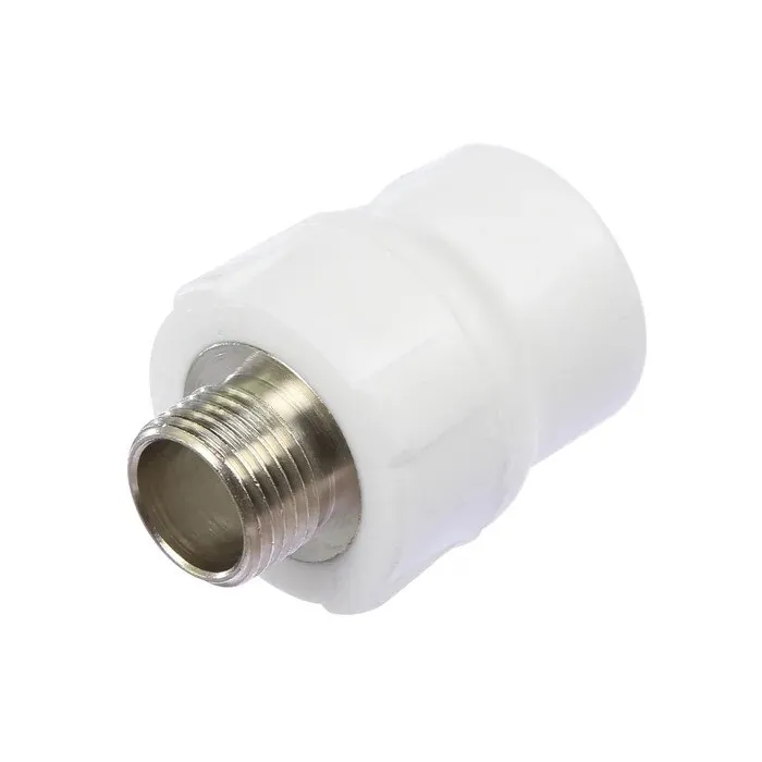 Racord PPR, D 40 mm x 1 1/4", filet exterior, alb