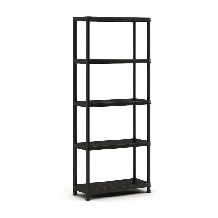 Raft din plastic, pentru depozitare, Keter Plus Shelf 75/5, 75 x 32 x 177 cm, negru, 25 kg/polita