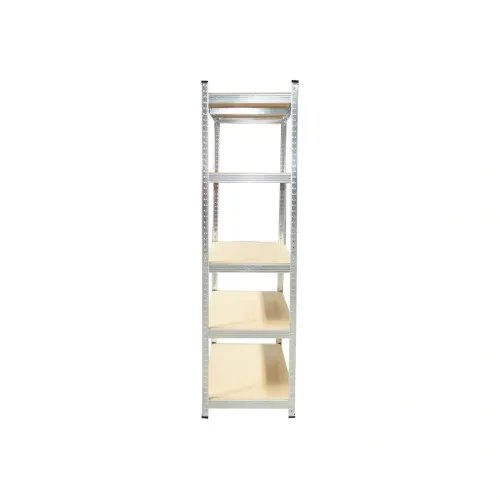 Raft metalic cu 5 polite MDF, 180x100x50cm, 250kg/polita, montaj fara suruburi, galvanizat — imaginea 4