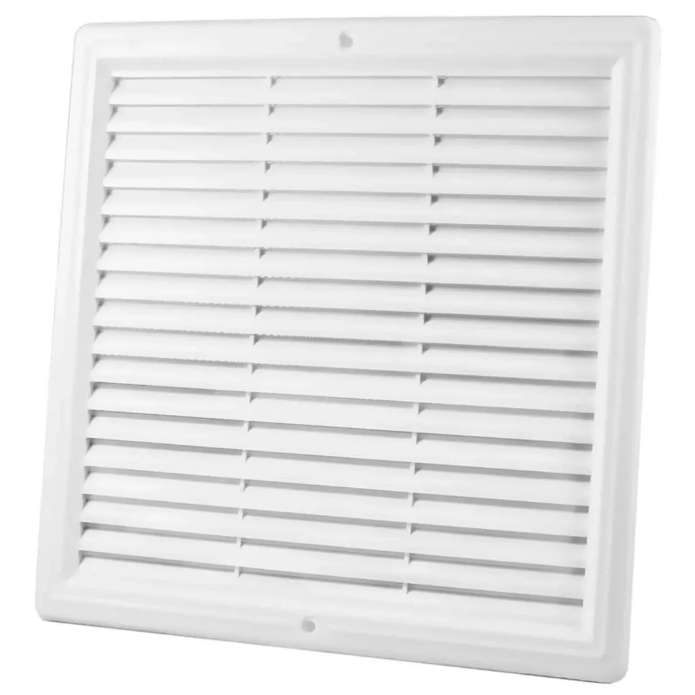 Rama aerisire, patrata, cu plasa, pentru ventilatia incaperilor, alb, 200 x 200 mm
