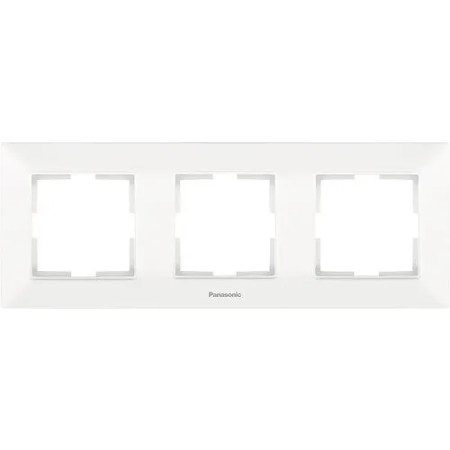 Rama aparat din plastic, Panasonic, Arkedia Slim, 3 posturi, alb, montaj orizontal