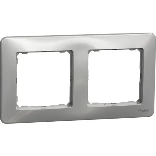 Rama aparataje Schneider Sedna Design 2 posturi, aluminiu