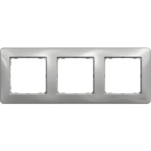 Rama aparataje Schneider Sedna Design 3 posturi, montaj orizontal, aluminiu