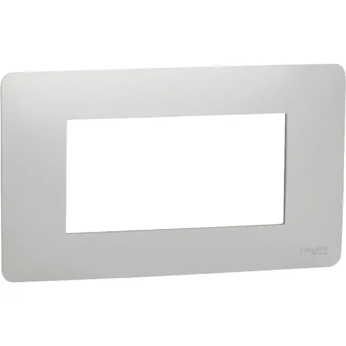 Rama aparataje Schneider Unica Studio 4 module, plastic nuanta aluminiu