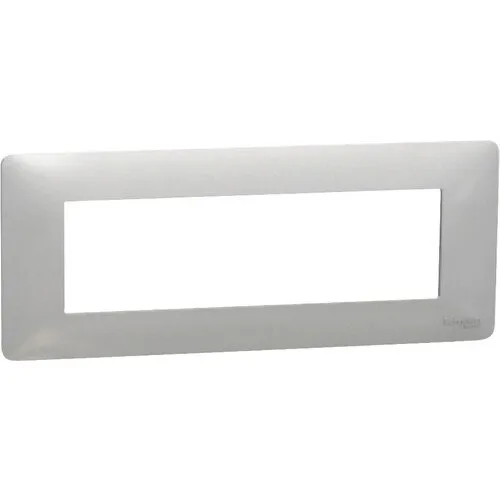 Rama aparataje Schneider Unica Studio 7 module, plastic aluminiu, 120x85x10mm