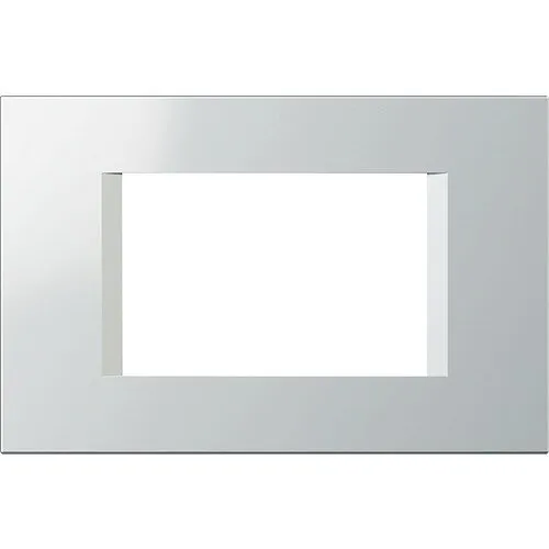 Rama aparataje TEM Line 3 module, argintiu, design modern, dimensiuni: 3x1cm