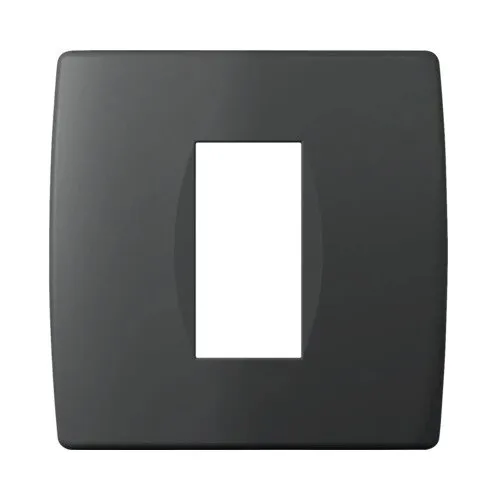 Rama aparataje TEM Soft 1/2 module, negru mat, IP 20, sub tencuiala