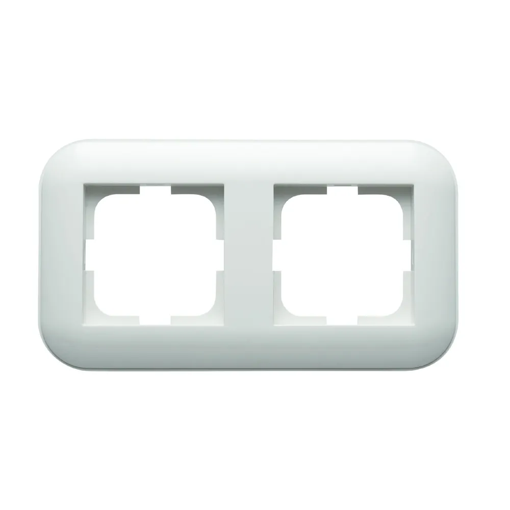 Rama decorativa dubla Ovivo Loft, pentru aparataj clasic, IP20, alba