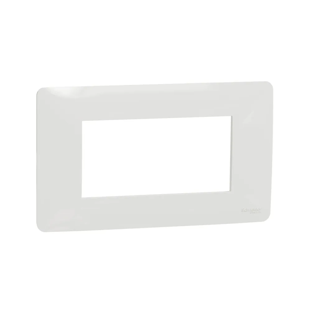 Rama decorativa pentru 4 module Schneider Unica Studio, IP 20, alba