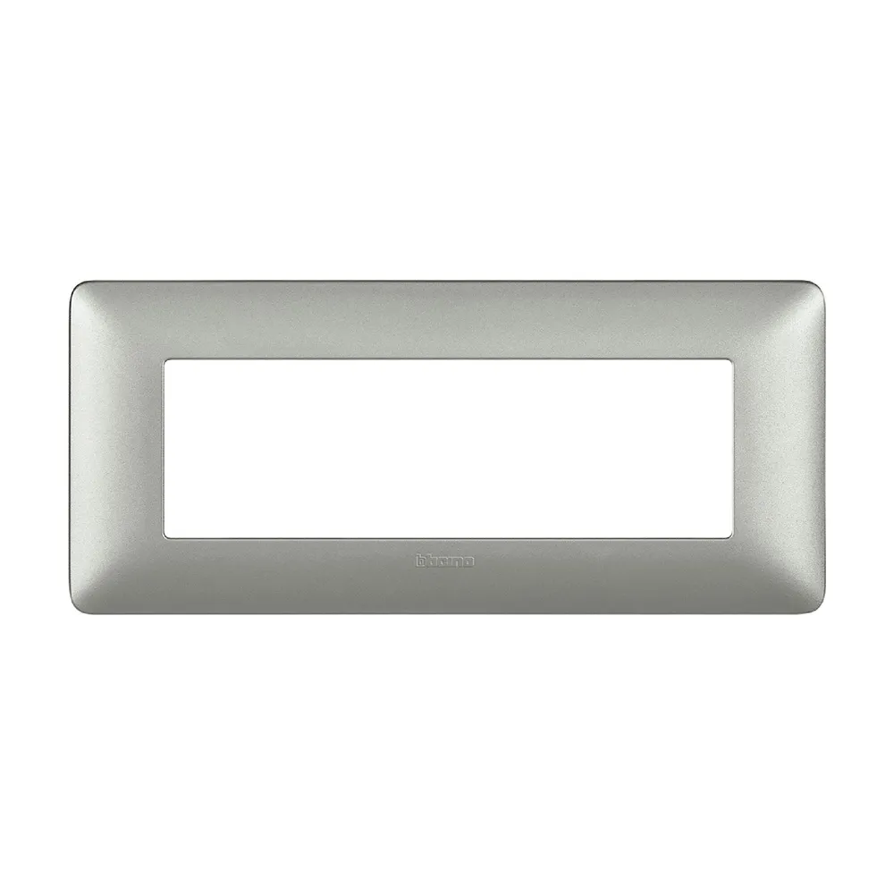 Rama decorativa pentru 6 module Legrand Bticino Matix, pentru aparataj modular, IP20, argintie