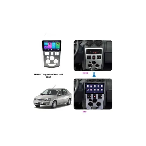 Rama Navigatie 9" cu cablaj compatibila Dacia Logan I 2004-2008 / GR1 — imaginea 2