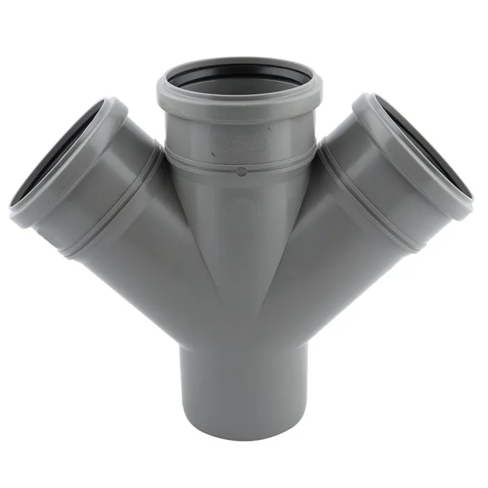 Ramificatie dubla PP HTDA, pentru scurgere, D 110 x 110 x 110 mm, 45 grade