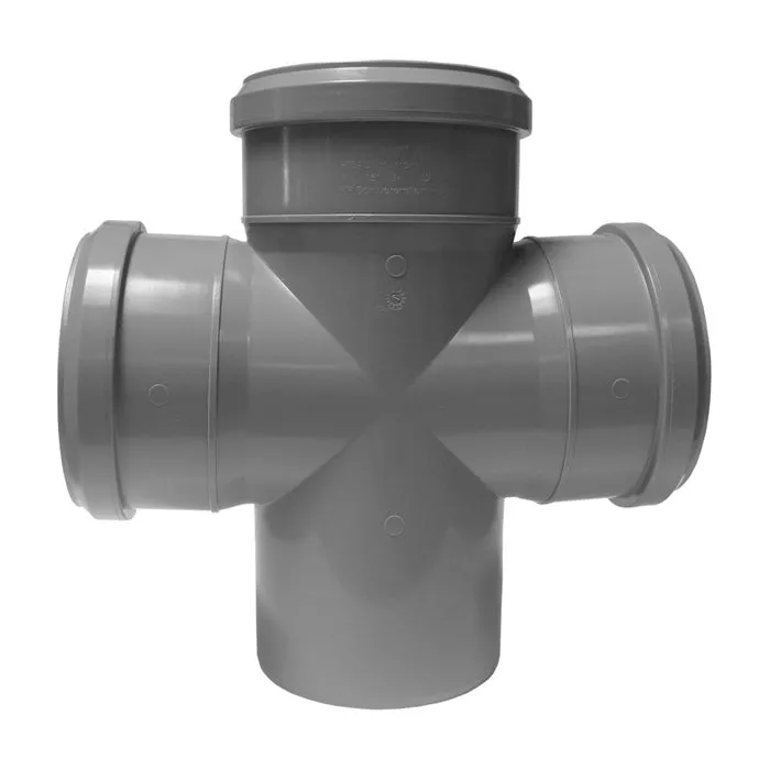 Ramificatie dubla PP HTDA, pentru scurgere, D 110 x 110 x 110 mm, 87 grade