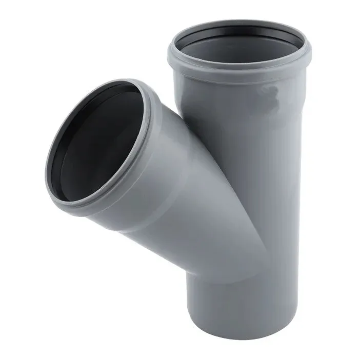 Ramificatie polipropilena, pentru scurgere, gri, D 110 x 110 mm, 45 grade