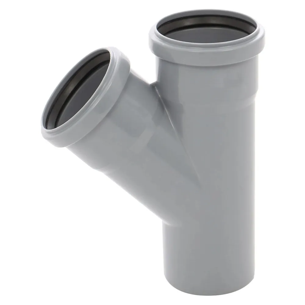 Ramificatie polipropilena, pentru scurgere, gri, D 110 x 75 mm, 45 grade