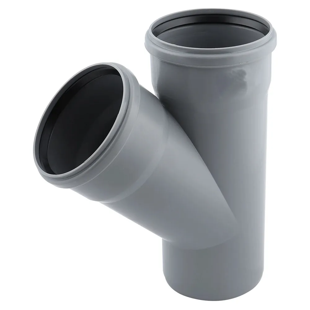 Ramificatie polipropilena, pentru scurgere, gri, D 125 x 110 mm, 45 grade