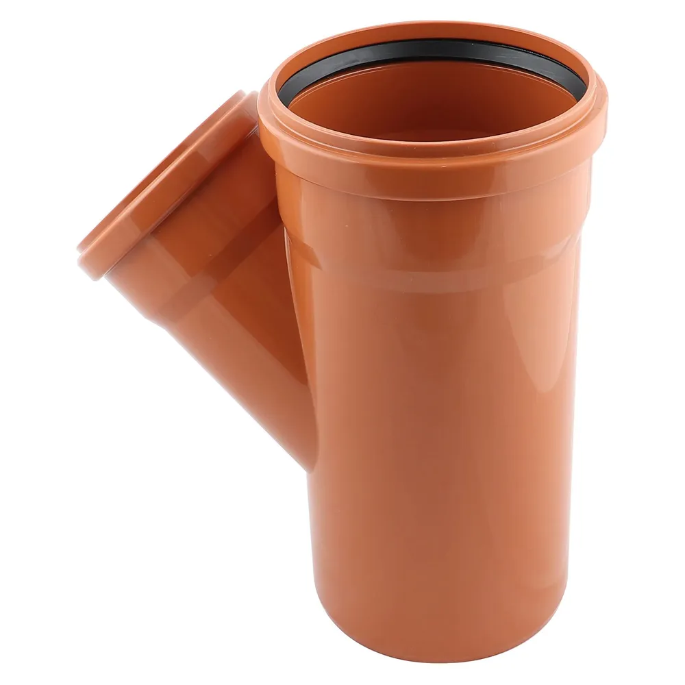 Ramificatie PVC, cu inel, D 200 x 200 mm, 45 grade, portocaliu