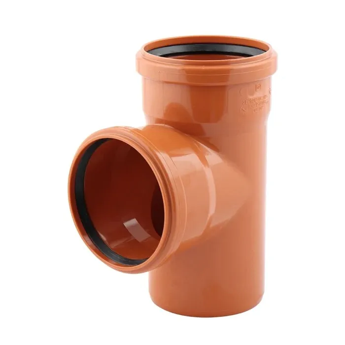 Ramificatie PVC, cu inel, D 200 x 200 mm, 87 grade, portocaliu