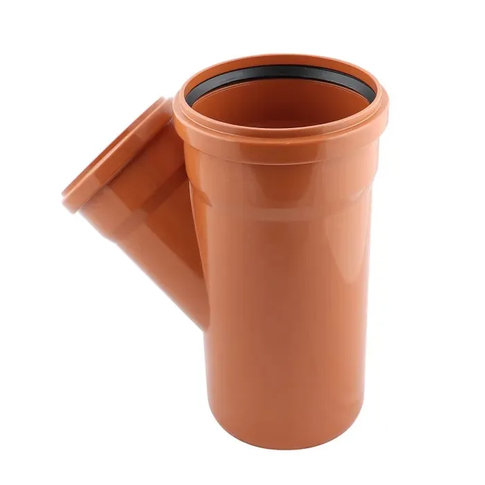 Ramificatie PVC, cu inel, D 250 x 250 mm, 45 grade, portocaliu