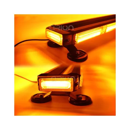 Rampa girofar LED COB stroboscopica 127 cm 12V-24V portocalie cu baza magnetica — imaginea 2