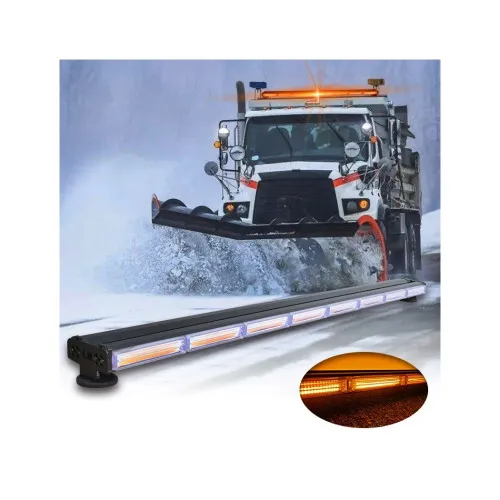 Rampa girofar LED COB stroboscopica 127 cm 12V-24V portocalie cu baza magnetica — imaginea 3