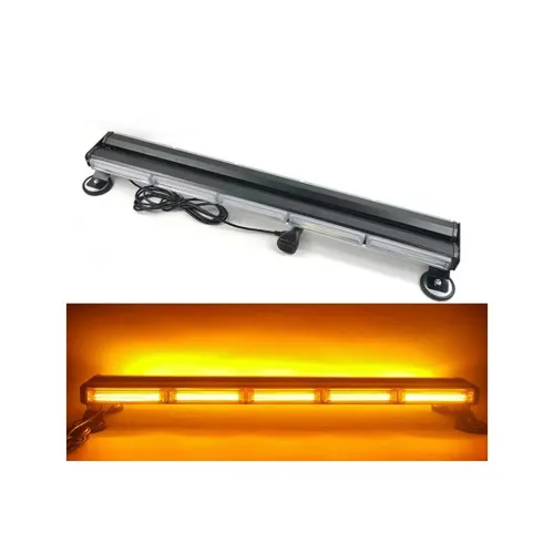 Rampa girofar LED COB stroboscopica 745 mm 12V-24V portocalie cu baza magnetica — imaginea 2