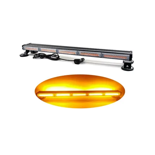 Rampa girofar LED COB stroboscopica 745 mm 12V-24V portocalie cu baza magnetica