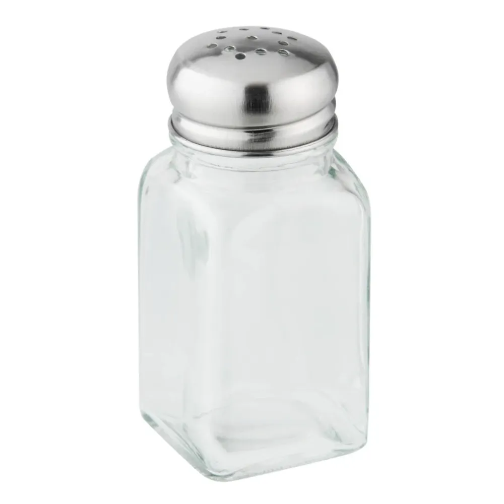 Recipient pentru condimente, Fackelmann 46874, inox + sticla, transparent, 9.5 cm