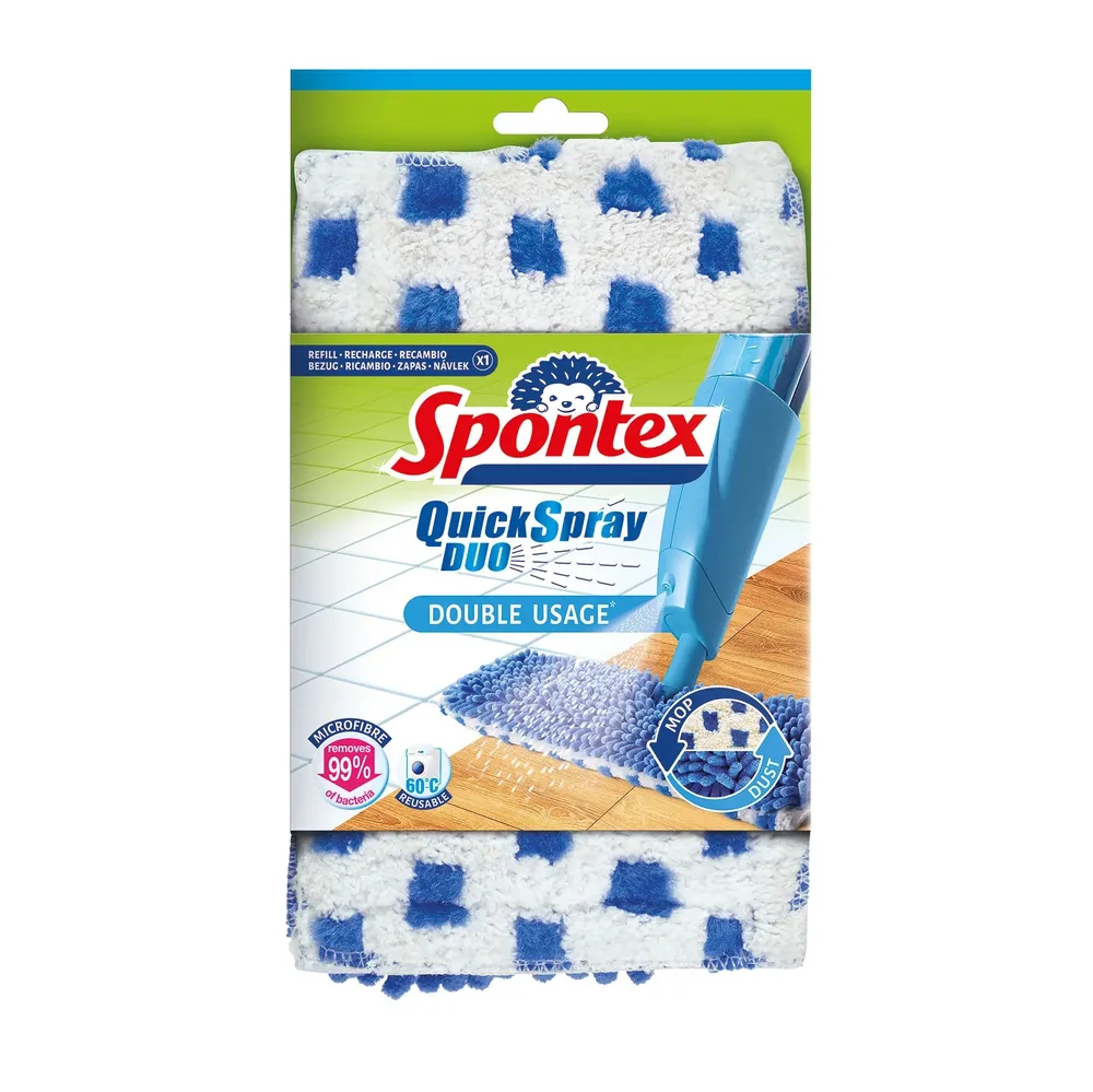 Rezerva mop plat, cu doua fete, pentru Spontex Quick Duo
