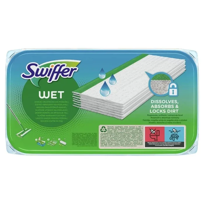 Rezerva mop plat Swiffer, lavete umede, 10 bucati