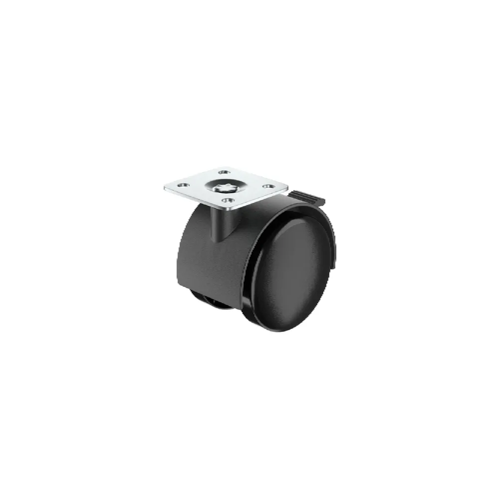 Roata pivotanta cu flansa si frana, Ø 50 mm, max 40 kg, neagra