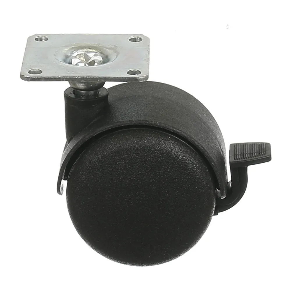 Roata pivotanta cu flansa si frana, Ø 50 mm, max 45 kg, neagra