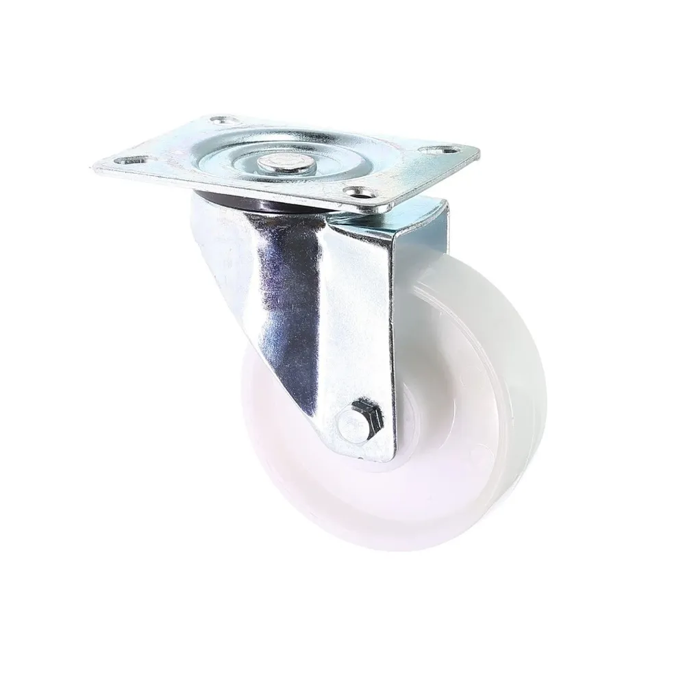 Roata pivotanta, din poliamida, fara frana, cu placa, 100 mm, 120 kg