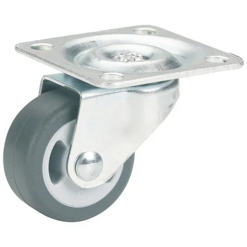 Roata pivotanta metalica & plastic Tarrox Ø30mm, placa fixare 40x40 mm, cu rulment