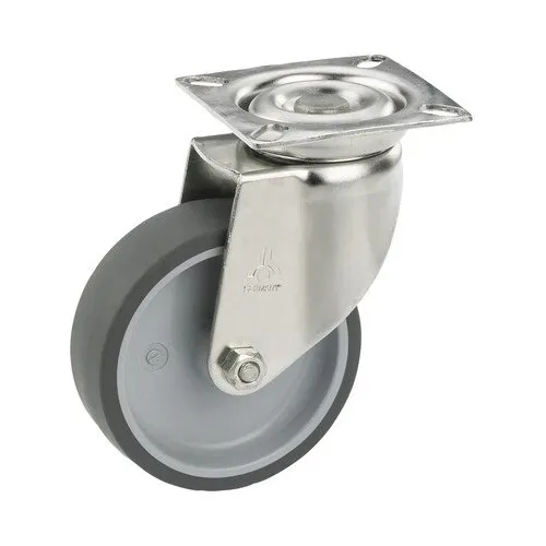 Roata pivotanta plastic Tarrox Ø50mm, placa fixare 60x60 mm, cu rulment