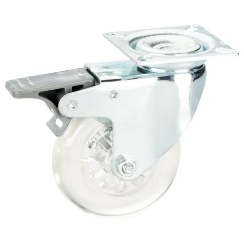Roata pivotanta poliuretan Tarrox Ø75mm, placa fixare 60x60 mm, cu rulment & frana