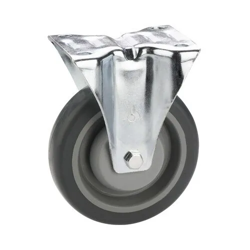 Roata plastic & cauciuc plin Tarrox Ø100mm, placa fixare 105x85 mm, cu rulment