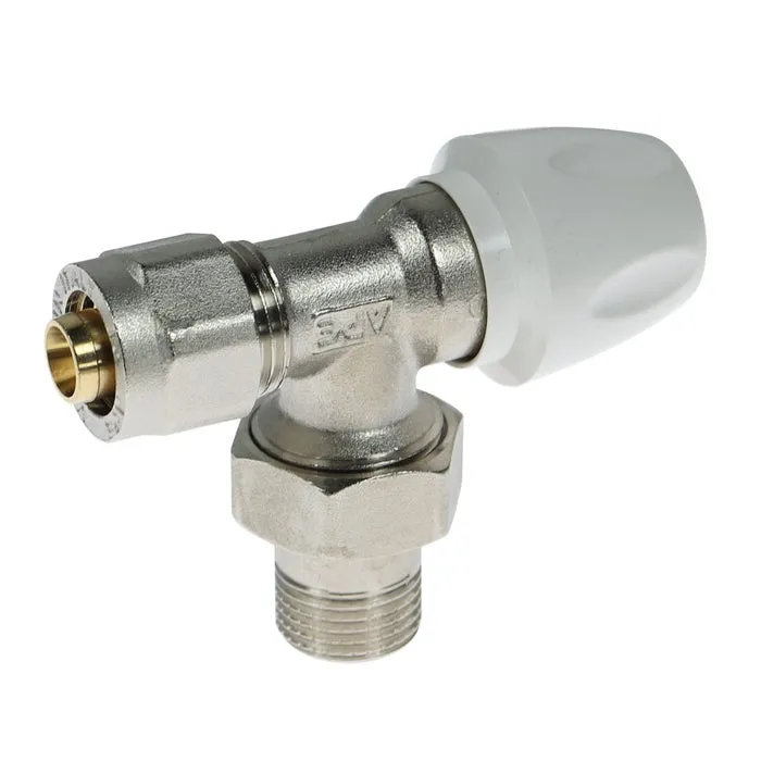 Robinet calorifer tur, de colt, cu conector pentru teava PEX, APE, alama, 1/2"