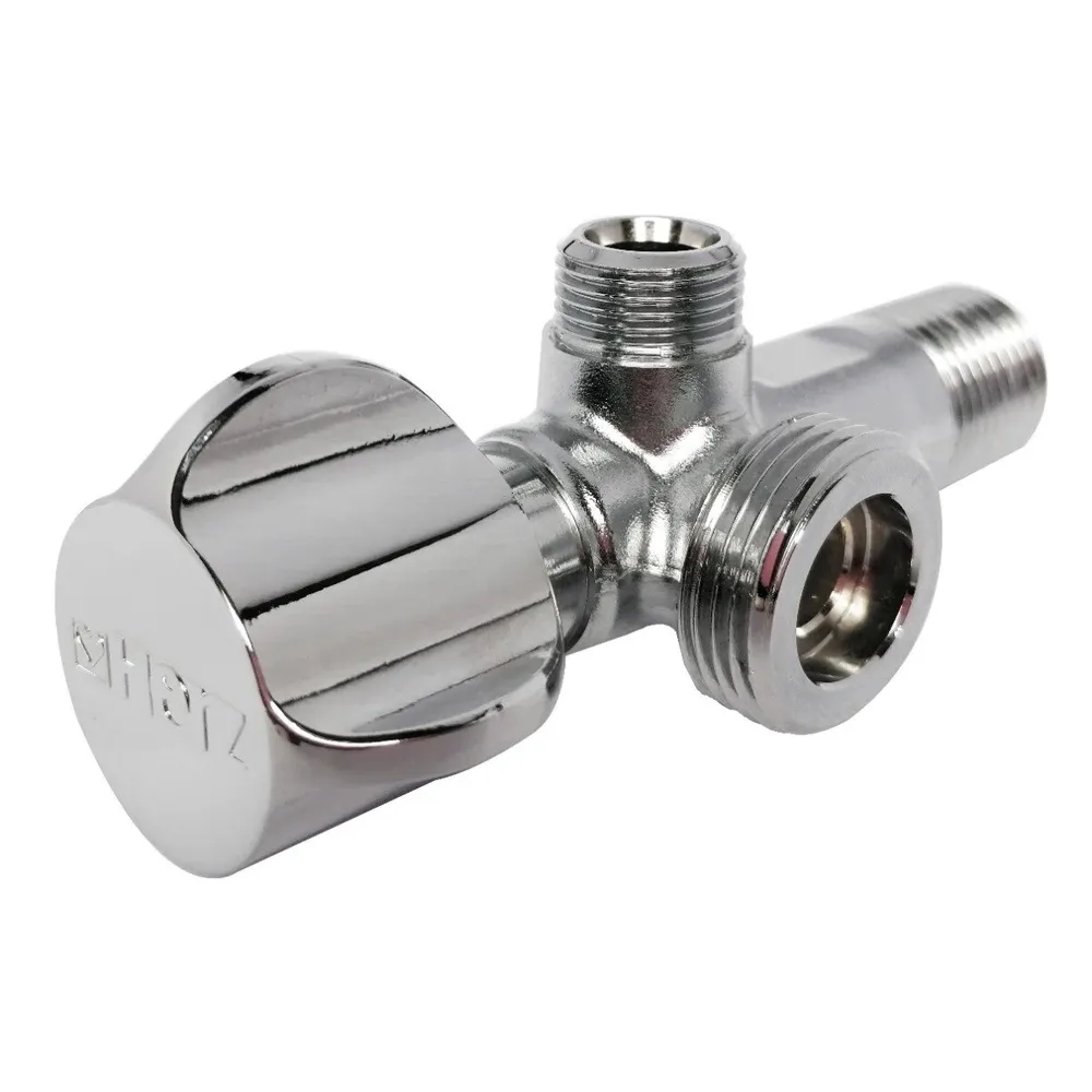 Robinet coltar cu sfera, dublu, Herz UH13111, filet exterior, PN16, 1/2" x 3/8" X 3/4"