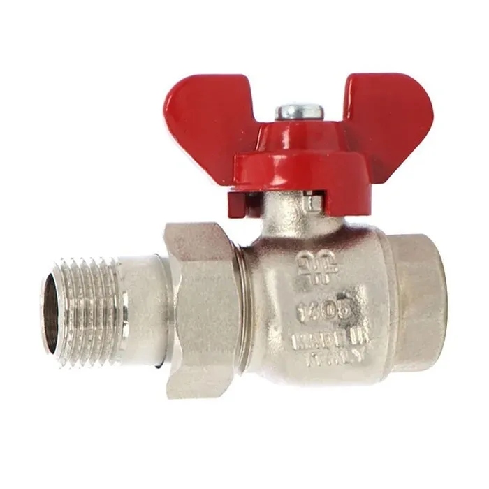 Robinet cu bila Fratelli Fortis 797M, cu olandez, alama, 1/2", maner fluture