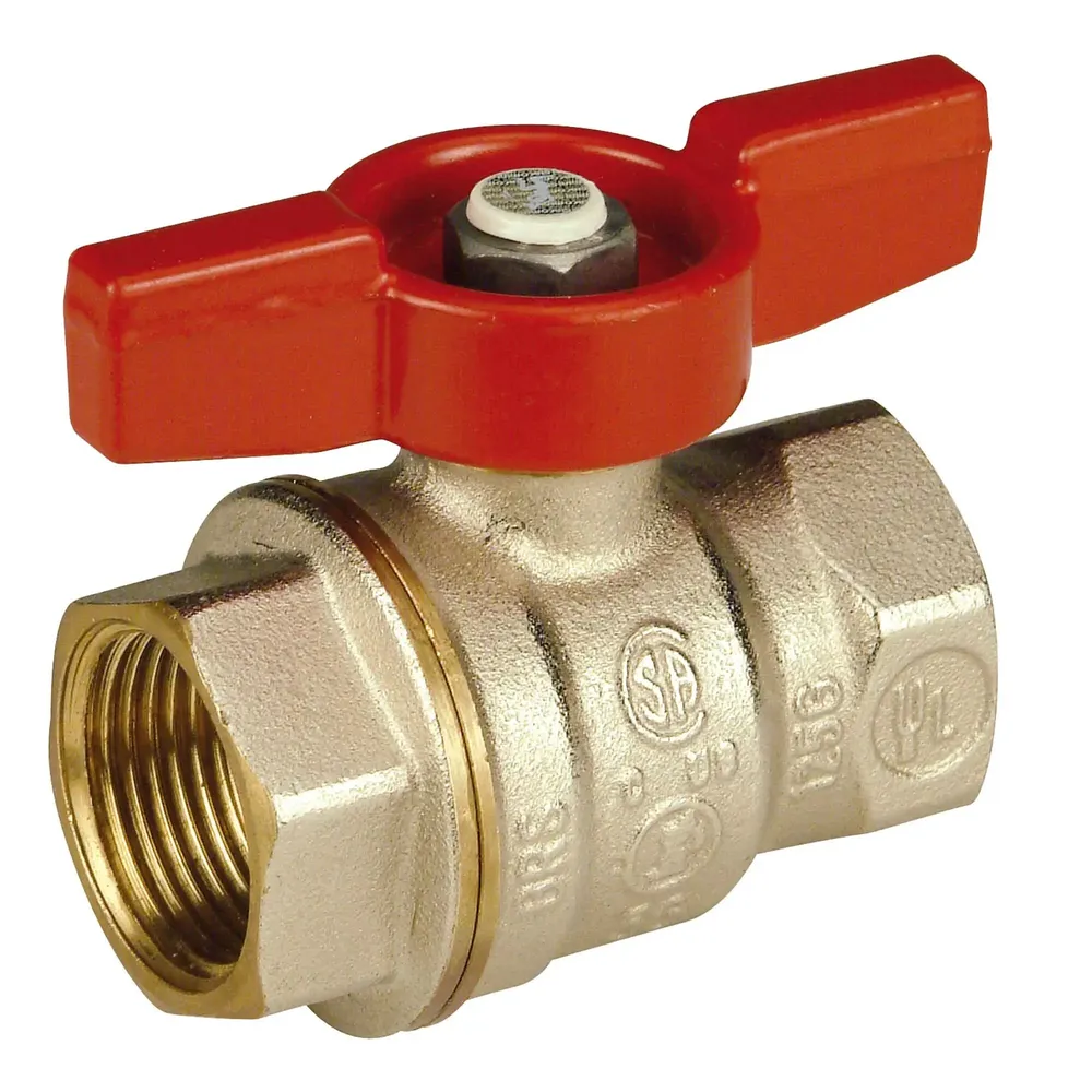 Robinet de trecere cu bila Dado R911X044, alama, filet interior-interior, 3/4", maner fluture