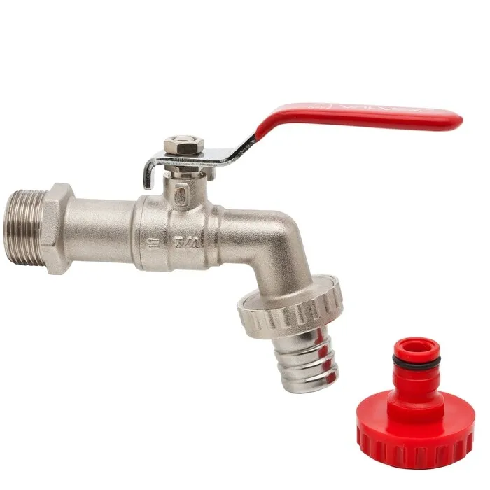 Robinet nichelat dublu serviciu, pentru alimentare cu apa rece sau calda, Valvex, D 1/2"
