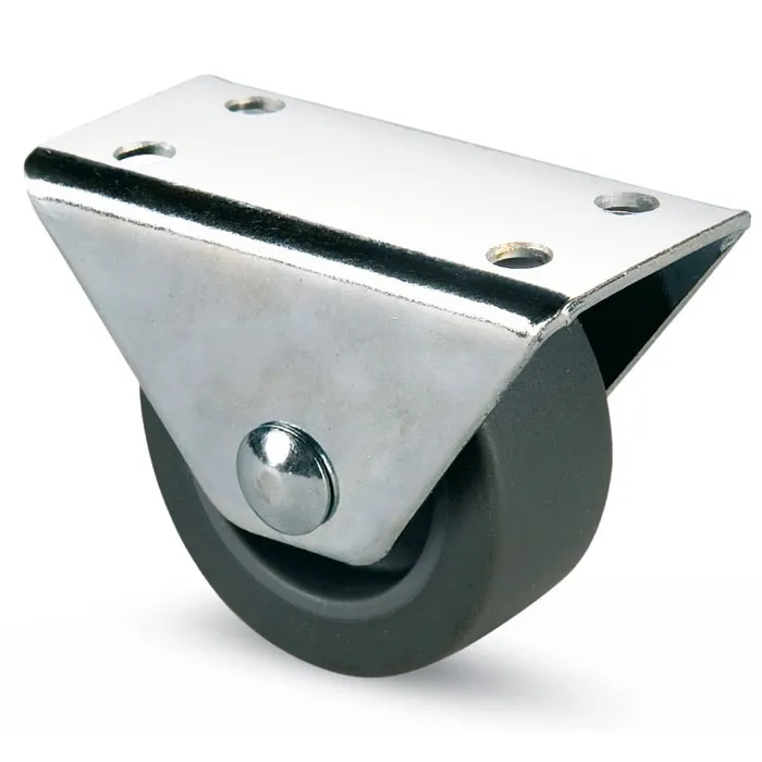 Rotila pentru mobila, unidirectionala, fara blocare, din cauciuc, gri, cu placa, 1F-PSB050, diametru 50 mm, 20 kg